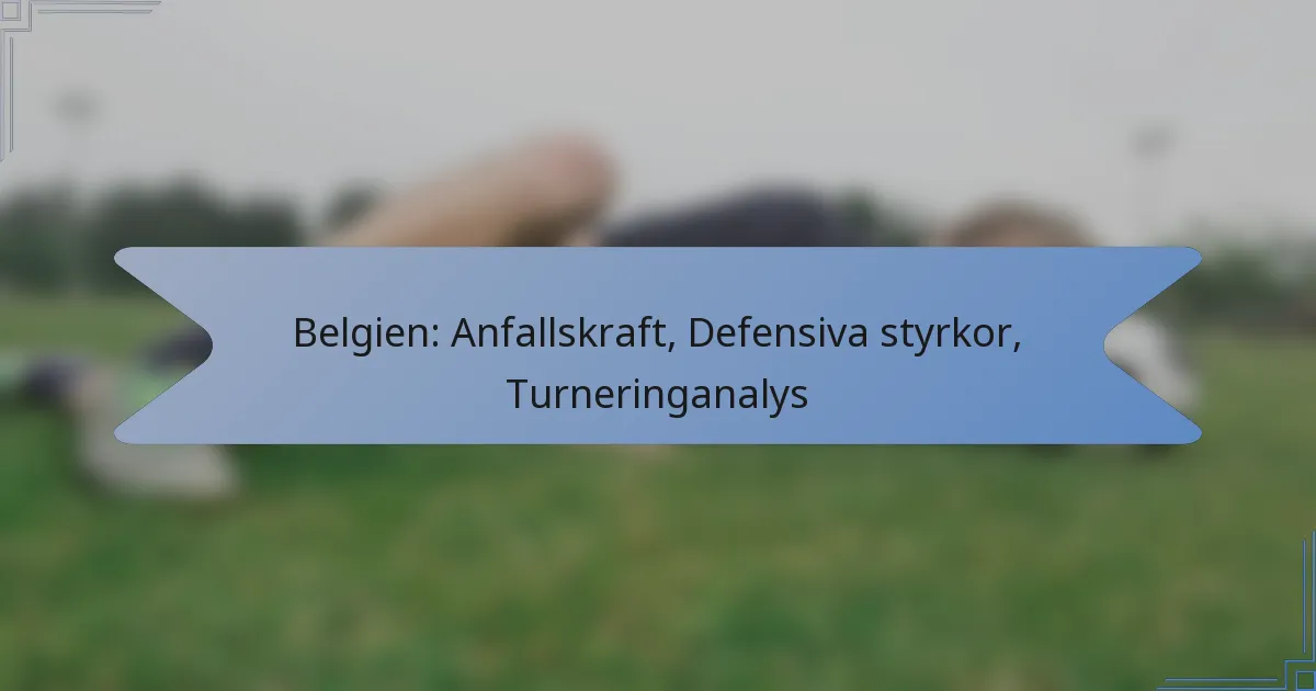 Belgien: Anfallskraft, Defensiva styrkor, Turneringanalys