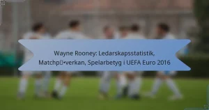 Wayne Rooney: Ledarskapsstatistik, Matchpåverkan, Spelarbetyg i UEFA Euro 2016