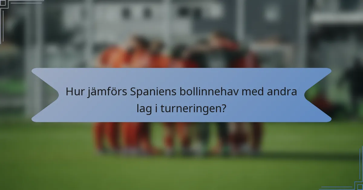 Hur jämförs Spaniens bollinnehav med andra lag i turneringen?